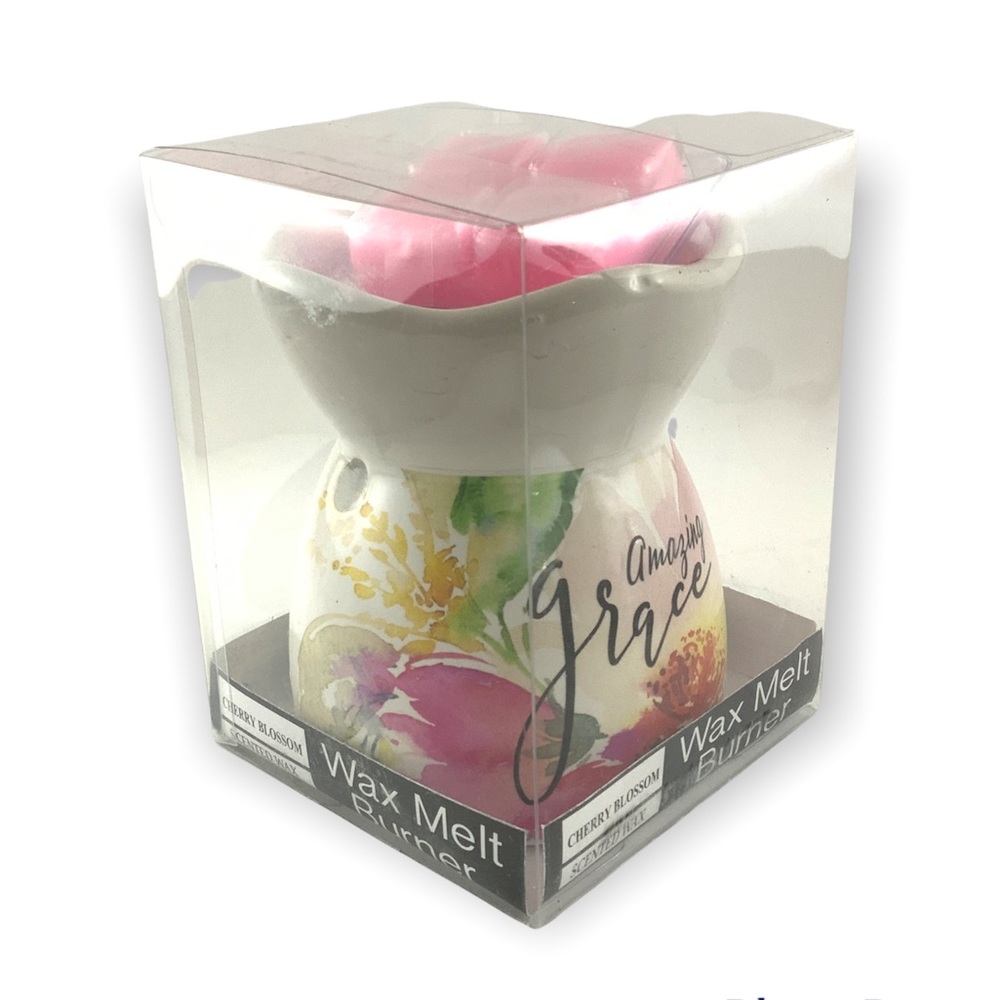 Amazing Grace Wax Melt Burner Set With Melts White Floral Multi Color NEW - Picture 2 of 10